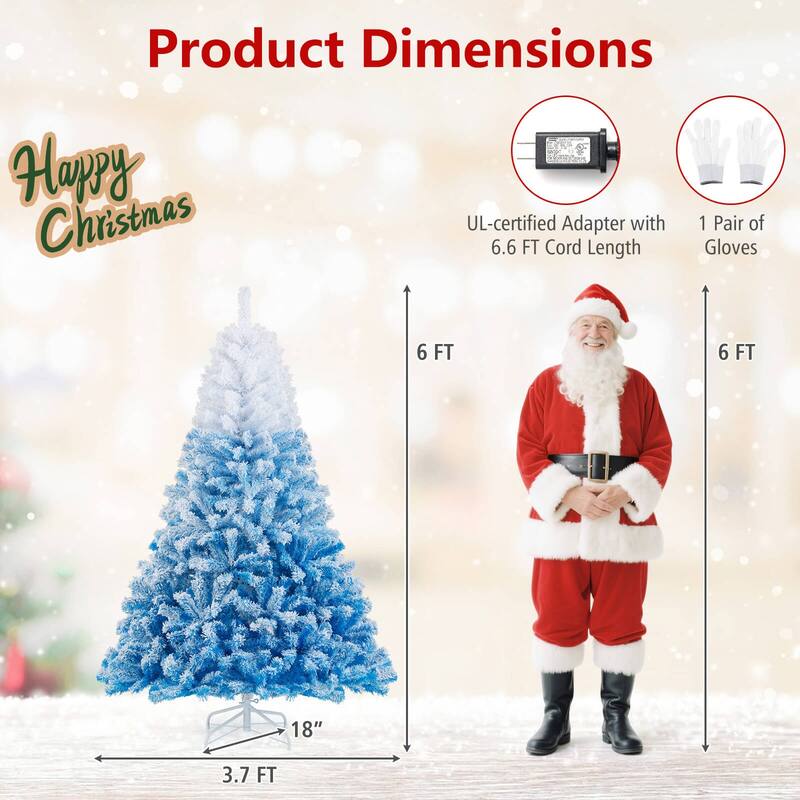 Costway 5/6/7/8 FT Artificial Christmas Tree with 180/250/350/470 Warm - See Details