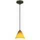 preview thumbnail 1 of 3, Access Lighting Martini - Glass Pendant - Cord - Oil Rubbed Bronze Finish - Amber Glass Shade Oil Rubbed Bronze