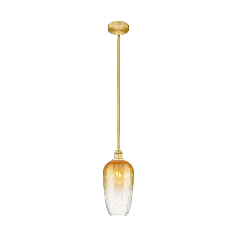 Innovations Lighting Endless Possibilities Edison - Brookhaven Flute - 1 Light 7" Stem Hung Mini Pendant - Satin Gold/Amber
