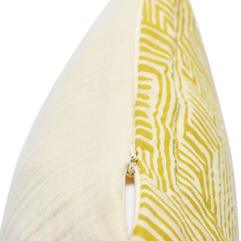 Cotton Pillow with Kuba Cloth Pattern