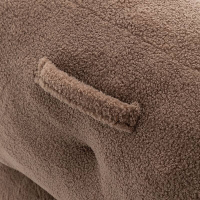 Teddy Fabric Bean Bag Chair, High Density Foam Bean Bag Sofa, Comfy Fluffy Lazy Sofa Chair Living Room, Bedroom