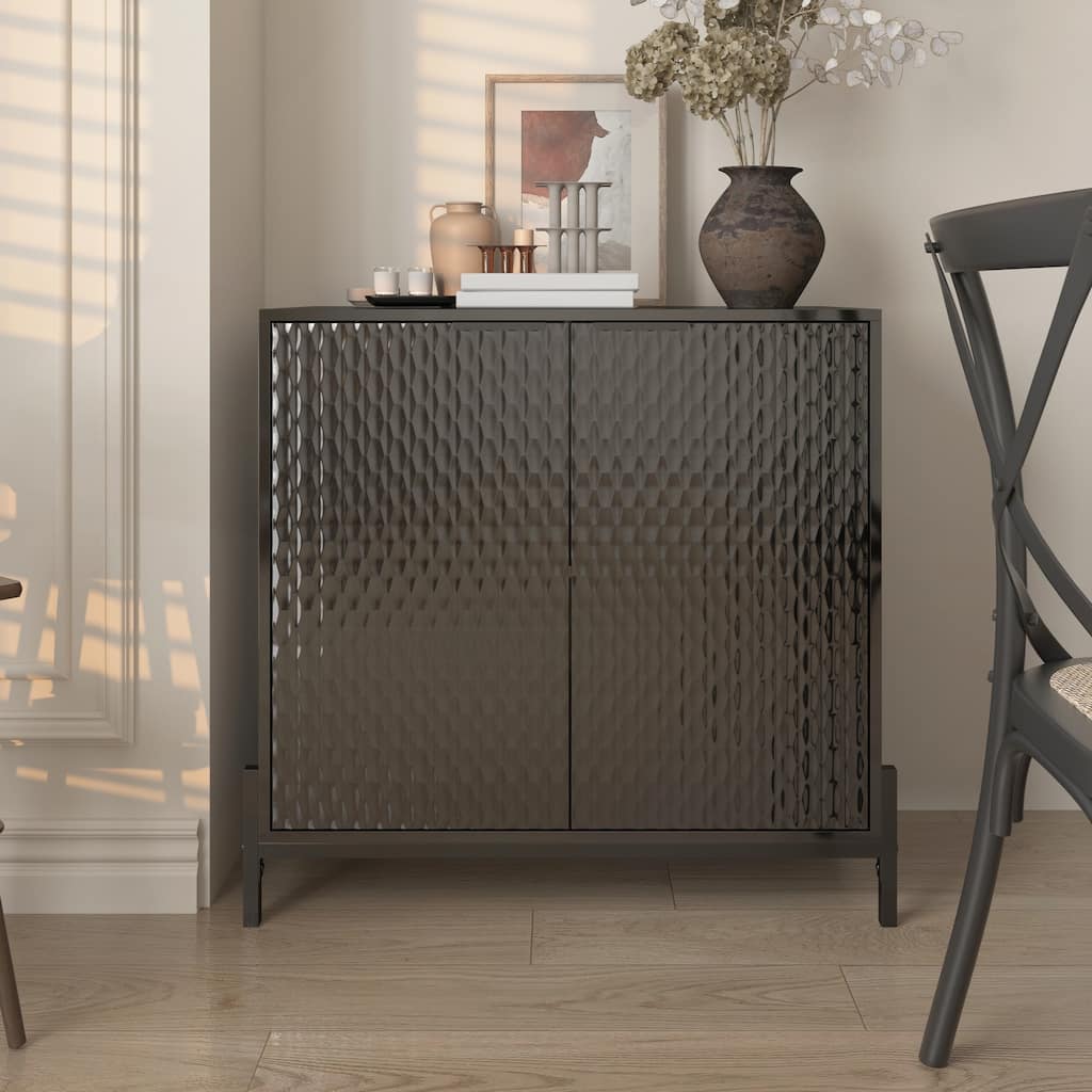 Modern Black High Gloss 2-Door Cabinet