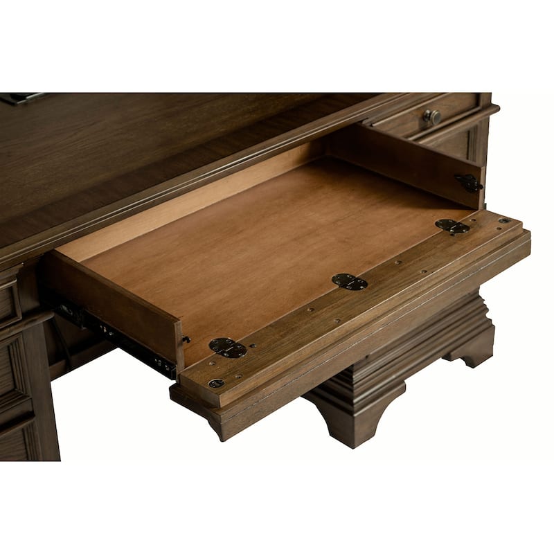 GDFStudio - Stigham Credenza Office Desk with 5 Drawers, Spacious Work Surface, Classic Rectangular Design
