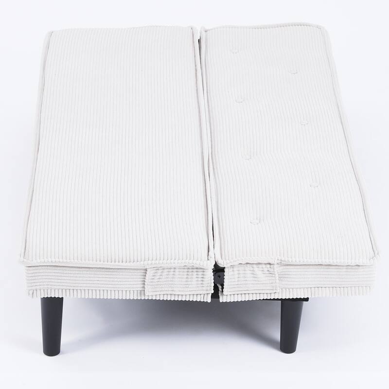 This 66-inch corduroy sofa bed can flexibly adapt to the living room ， bedroom, switch between the two comfortable forms.