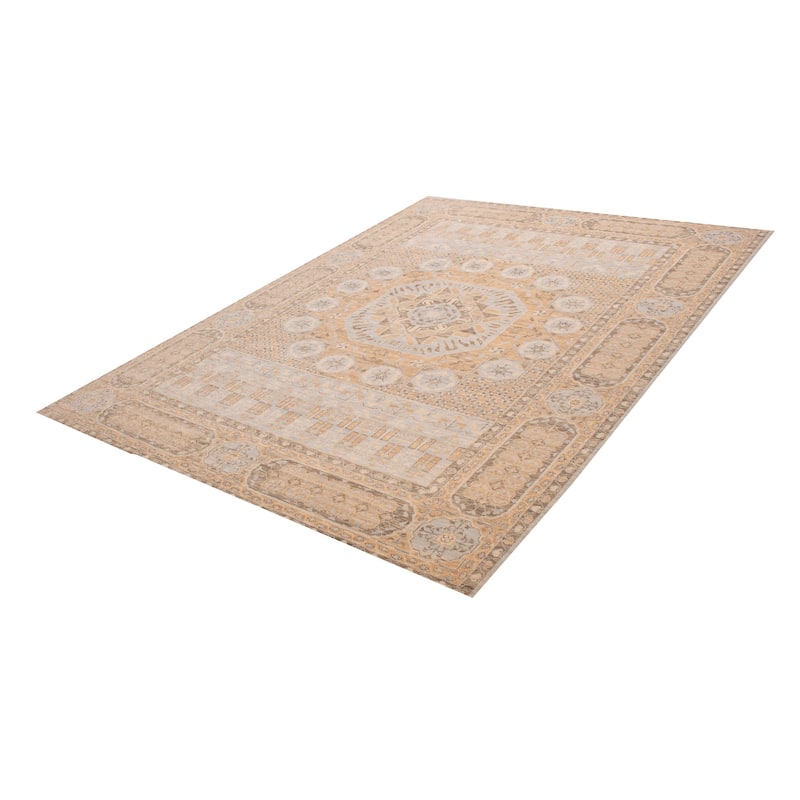 ECARPETGALLERY Hand-knotted Mamluk Tan Wool Rug - 10'3 x 14'10