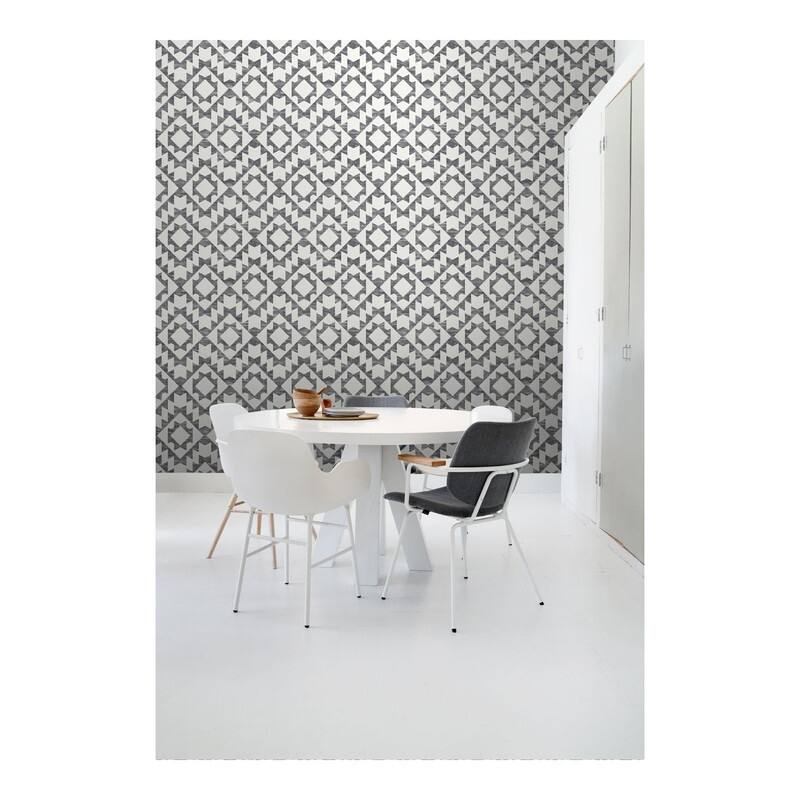 ESTA Home Fantine Black Geometric Wallpaper - 20.5 x 396 x 0.025