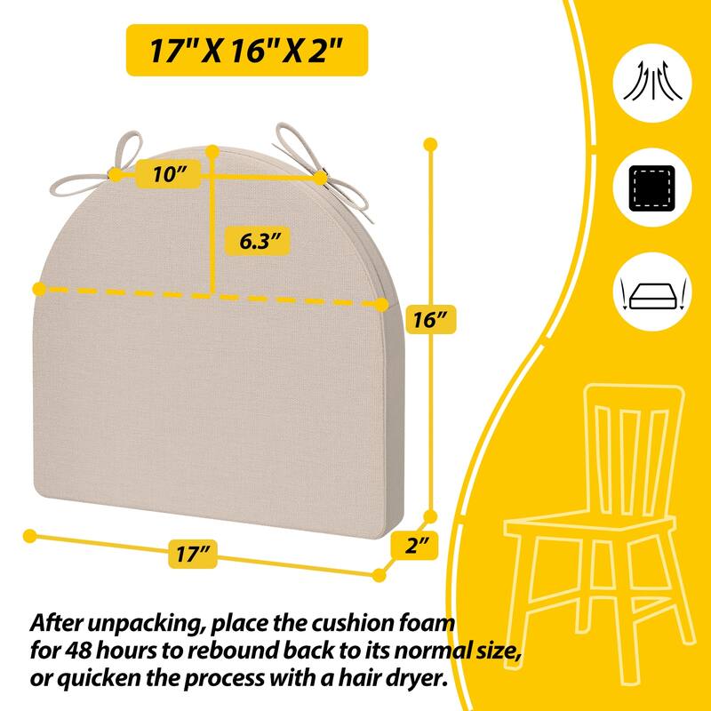 AAAAAcessories 17 in. X 16 in.Indoor Strap Non-slip Chair Cushion for Multi-scenario Setups (2 Pack) - N/A