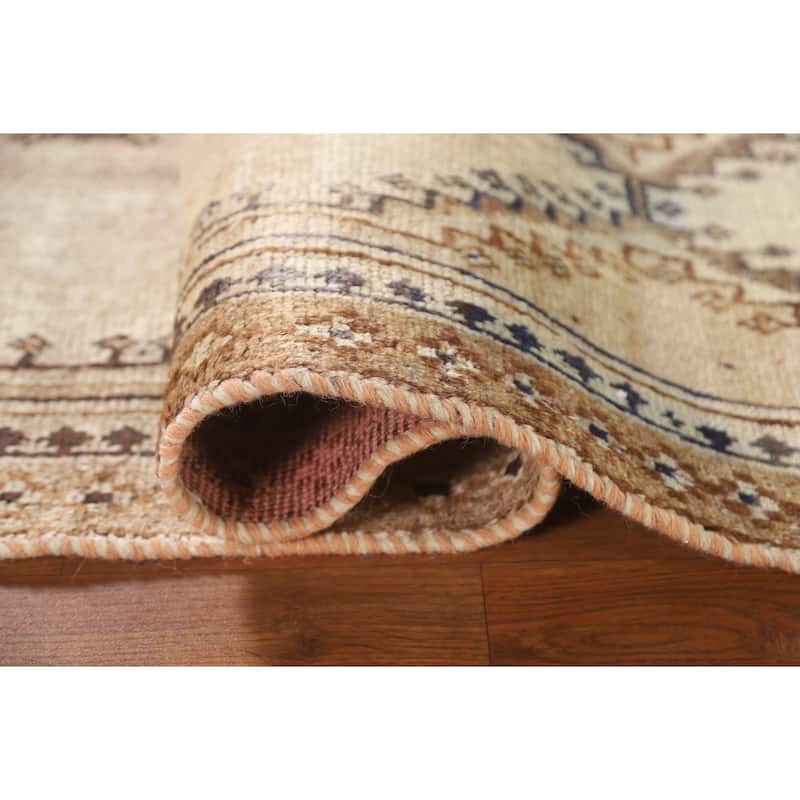 Geometric Gabbeh Persian Vintage Area Rug Hand-knotted Wool Carpet - 3'2"x 5'11"