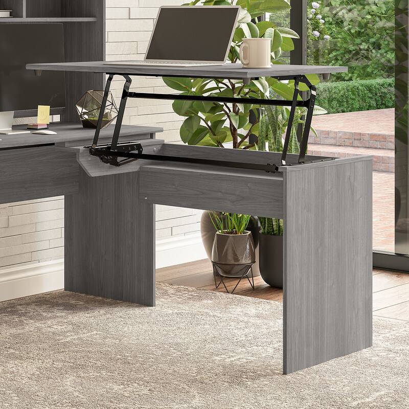 Cabot 3 Position Sit to Stand Desk Return by Bush Furniture - Modern Gray