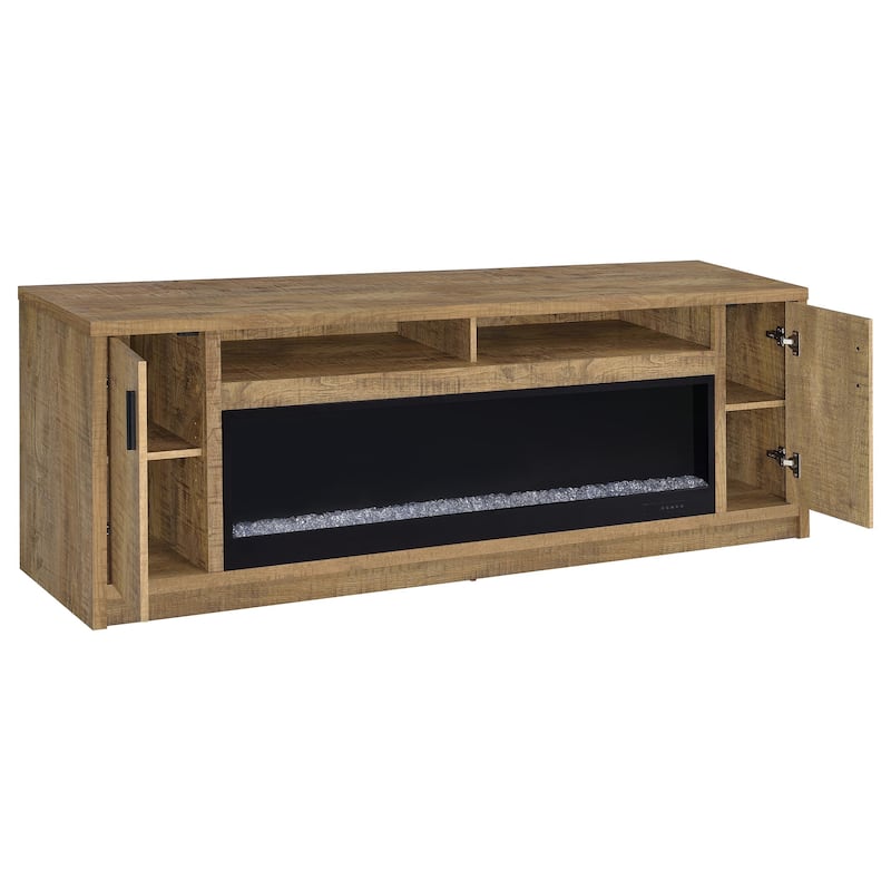 Eddy 79-Inch 2-Door TV Stand Fireplace Media Console Mango