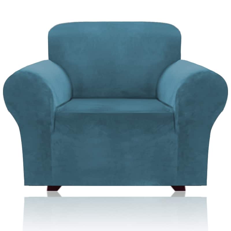 1-Piece Stretch Velvet Plush Sofa Slipcover
