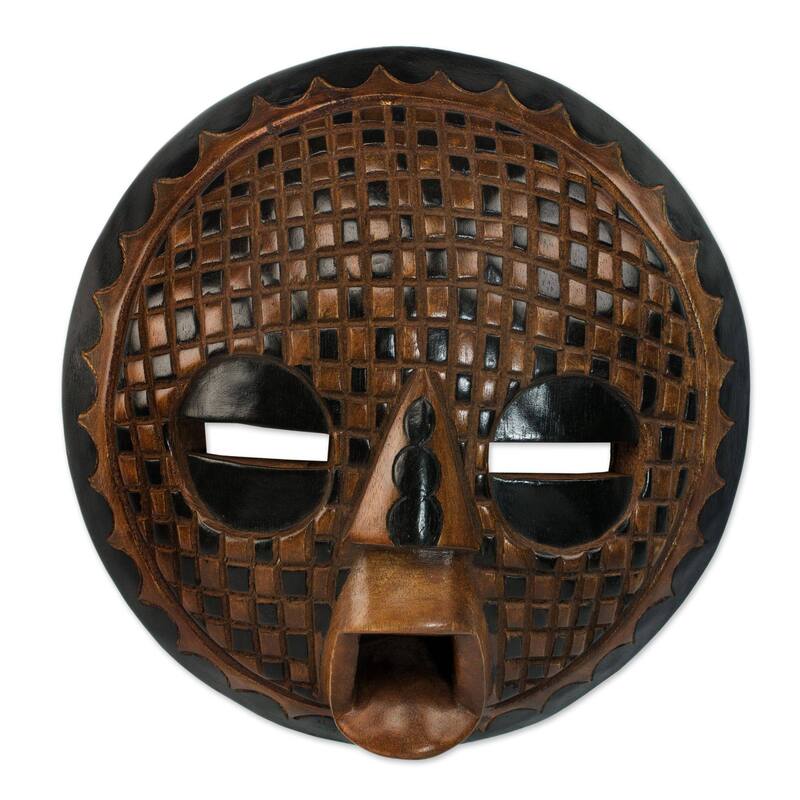 Handmade Apology African wood mask (Ghana)