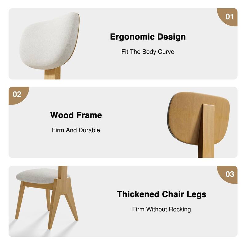 Solid Wood Dining Chairs(Set Of 2) - 21*19*33