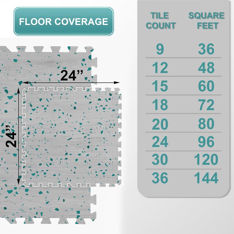 Sorbus 80 Sq. Ft. Wood Grain Floor Tiles Foam Mat EVA Interlocking Mats Tile 3/8-Inch-Thick Wood Puzzle Exercise Mats.