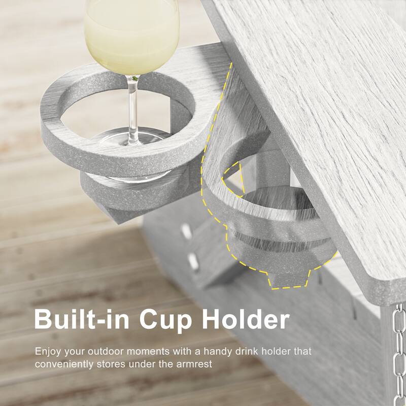 3-Position Adjustable Folding Adirondack Chair W/ Ottoman for Outdoor