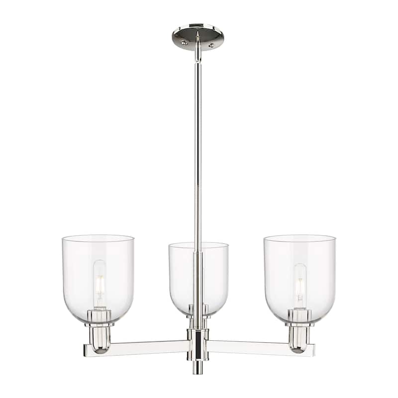 Innovations Lighting Endless Possibilities Arcadia - Bella - 3 Light 27" Stem Hung Chandelier - Clear/Polished Nickel