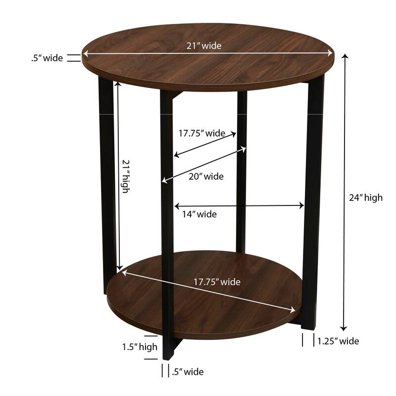 Jamestown Side End Table with Storage Shelf