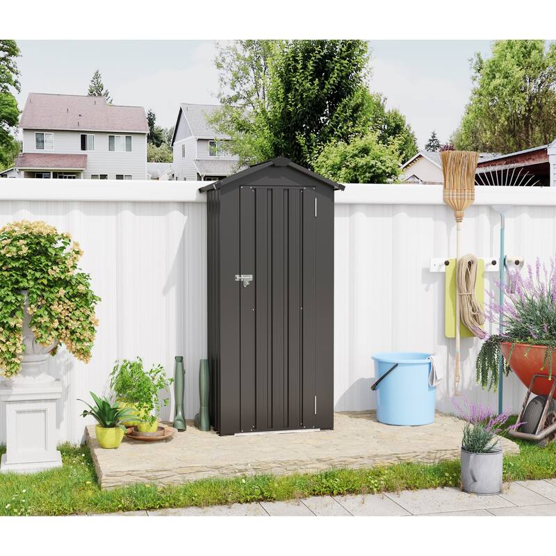 2.5*1.4ft Storage Shed, High Quality Galvanized Iron Sheet, Waterproof Design, Reasonable Internal Space Planning, With Lock