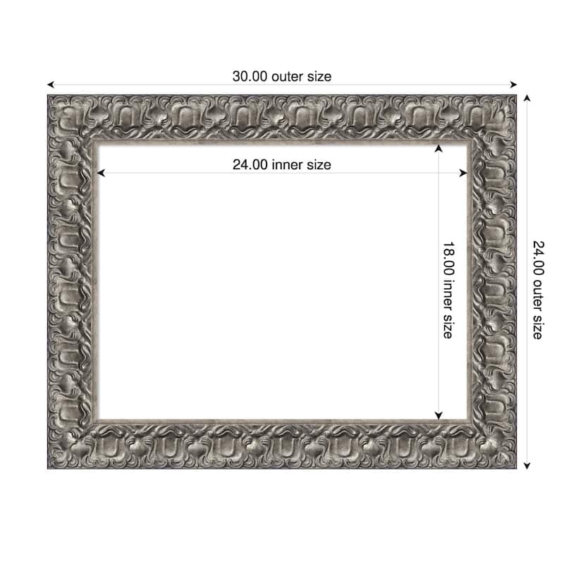Amanti Art Silver Luxor Framed Dry Erase Magnetic Board - 30 x 24 in