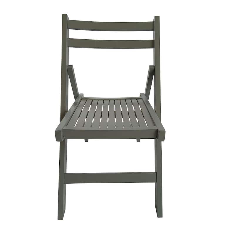 4 Pack Wood Folding Chair with Slatted Seat