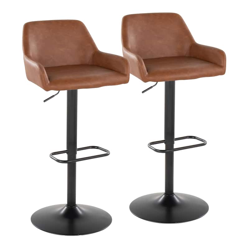 Porch & Den Galotti Adjustable Bar Stool with Rounded Rectangle Footrest (Set of 2)