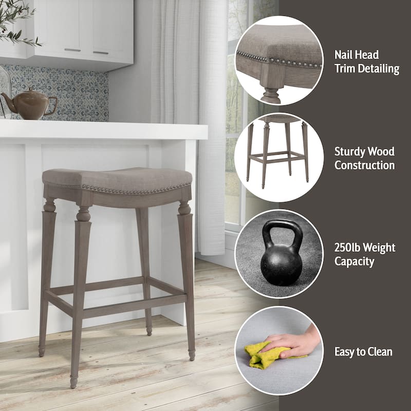 Hillsdale Furniture Vetrina Wood Backless Counter Height Stool - 21.5"W x 15.5"L x 27"H