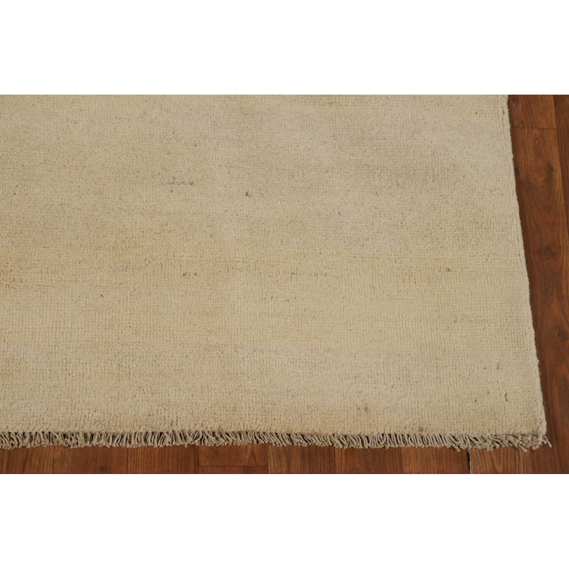 Modern Solid Gabbeh Oriental Rug Handmade Wool Carpet - 4'7"x 6'4"
