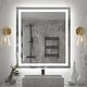 preview thumbnail 31 of 38, KIOTEE LED Mirror Lights Anti-Fog Frameless Bathroom Vanity Mirror in Tempered Glass 36x32