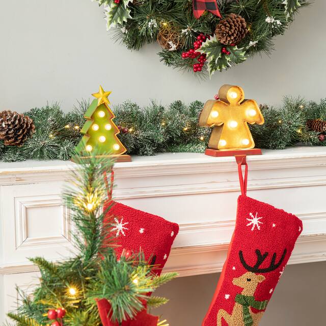 Glitzhome Christmas Marquee LED Stocking Holder