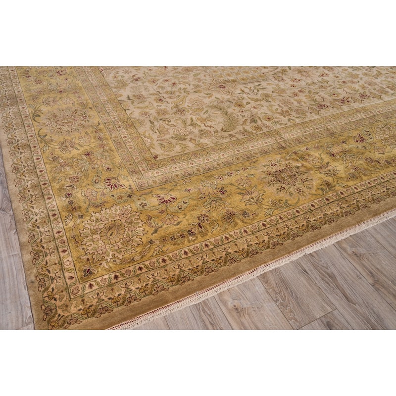 EXQUISITE RUGS ONE-OF-A-KIND Rare And Intricate Agra Hand Knotted Beige Rug - 15'1"x20'7"