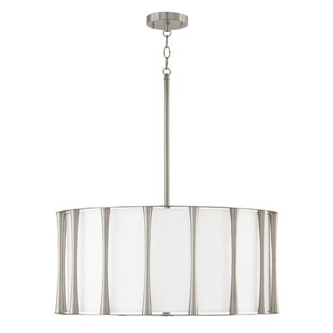 Bodie 4-light Pendant w/ Fabric Shade & Acrylic Diffuser