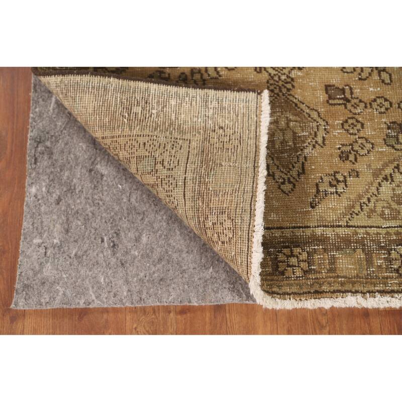 Hand Knotted Oriental 100% Wool Carpet Traditional Medallion Yellow & Gold Tabriz Area Rug - 4' 8'' X 3' 3''