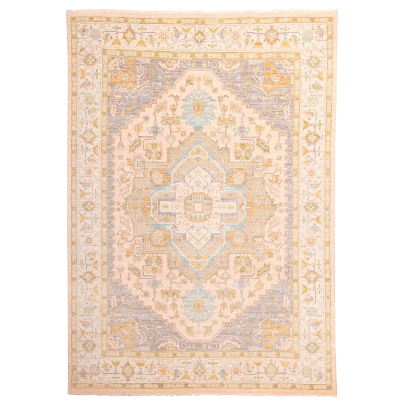 ECARPETGALLERY Hand-knotted Modern Oushak Pink Wool Rug - 10'3 x 14'3