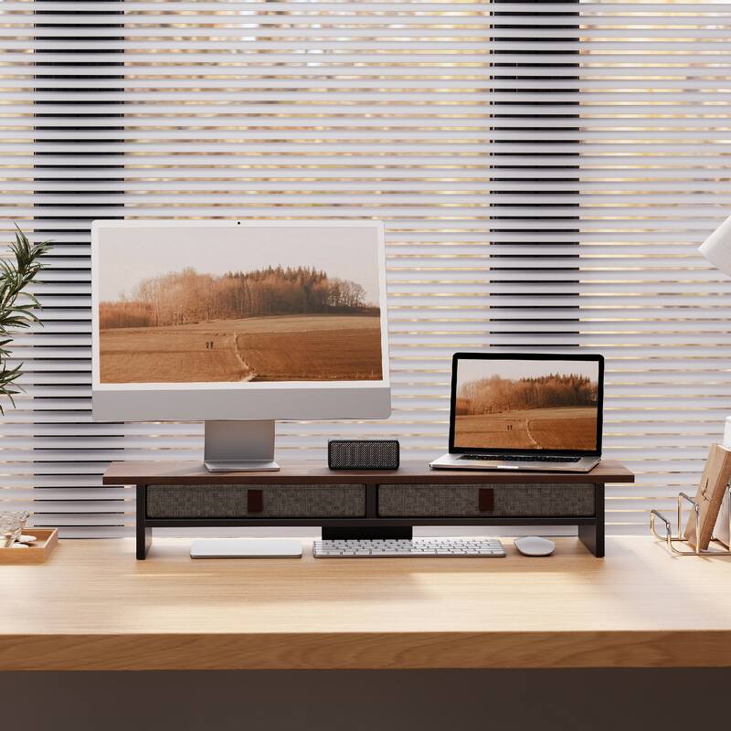 Fenge Dual Monitor Stand, 2 Tiers Monitor Riser for Desk
