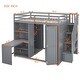 preview thumbnail 19 of 30, Full Size Bunk Bed with Wardrobe,Desk and Storage