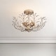 preview thumbnail 20 of 28, Flavia 4-light Crystal Beaded 9-Branch Semi-Flush Mount - 18 inches in diameter x 12 inches H Brushed Silver-ish Champagne