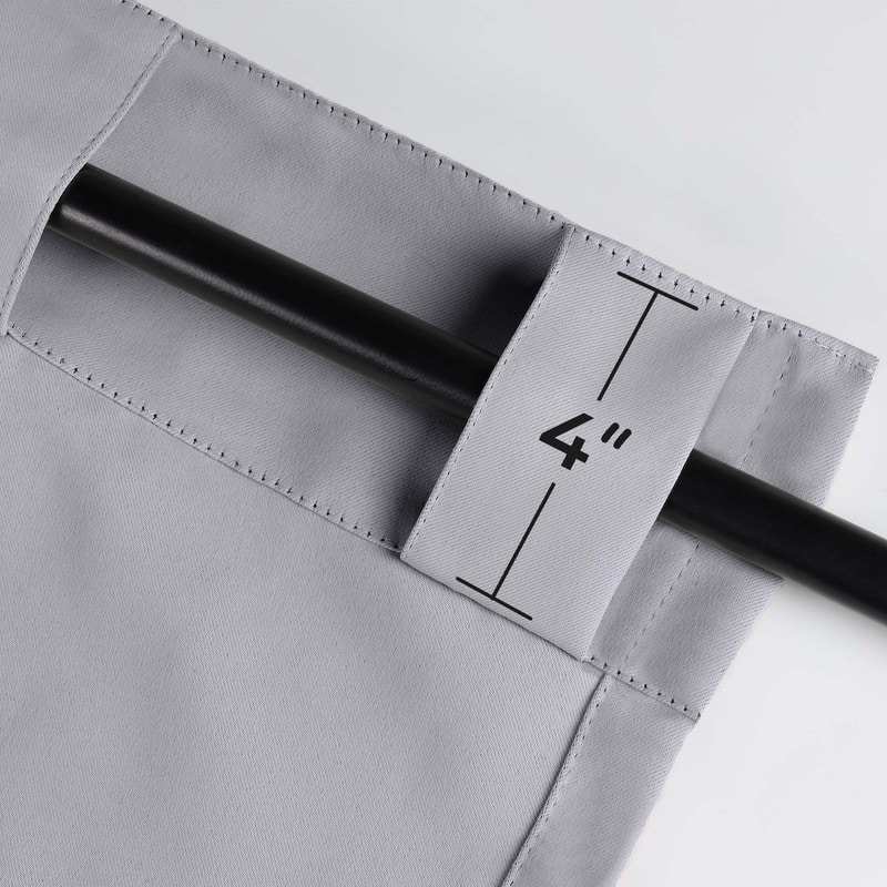 Superior Solid Machine Washable Room Darkening Curtains with Back Tabs, Set of 2