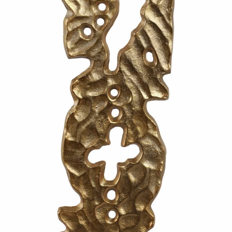 Metal Sculpture with Abstract Cutout Textured Form Modern Art Accent