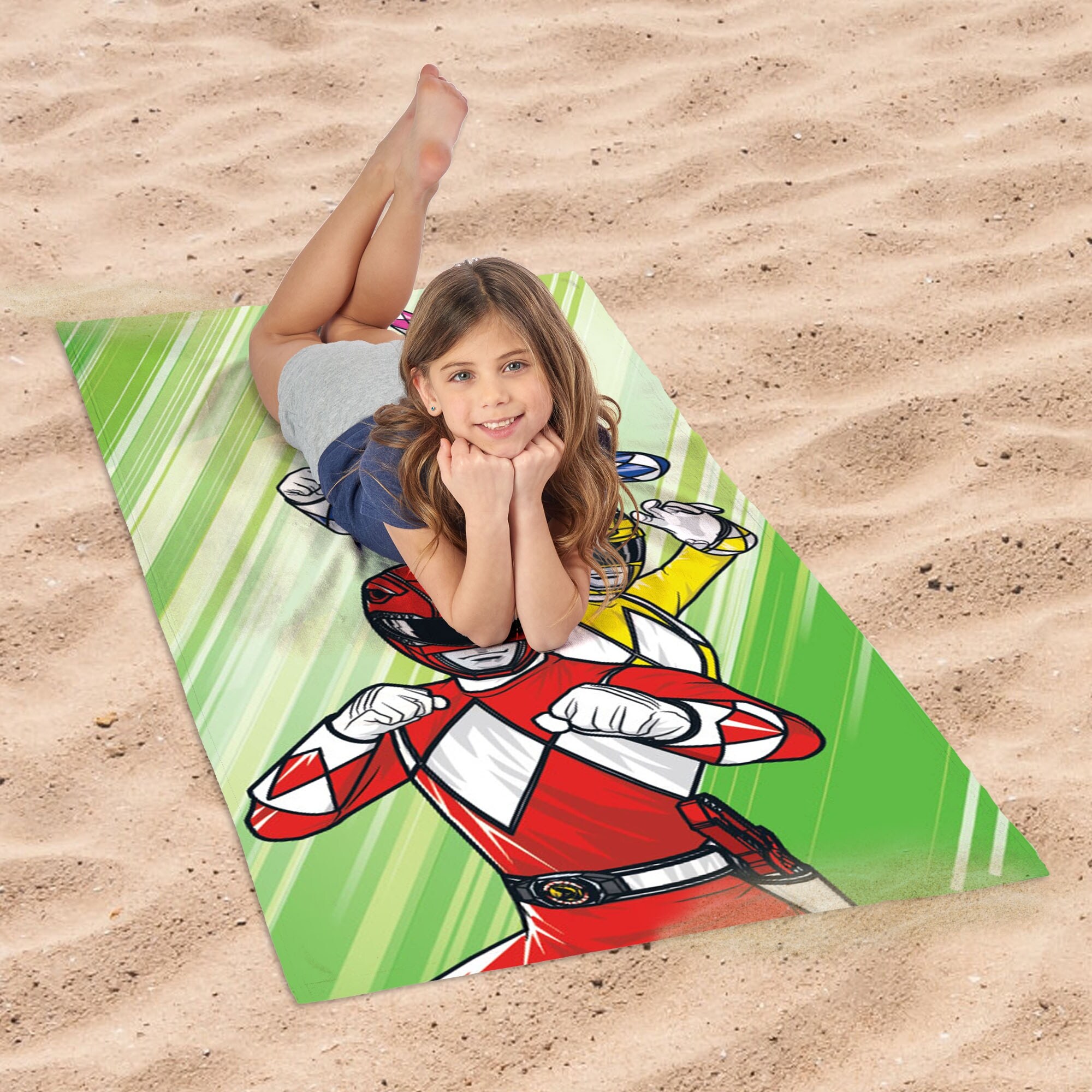 Hasbro Power Rangers Microfiber Beach Towel - 30x60 inches - Bed