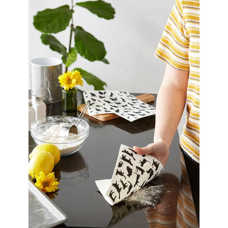 DII Black & White Swedish Dishcloth, 3 Piece