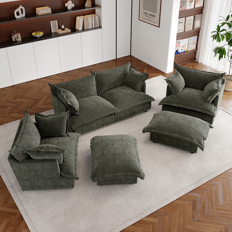 Double Layer Cushion Comfy Cloud Modular Sectional Sofa Set