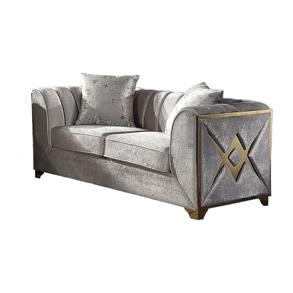 Modern Style Loveseat In Cream