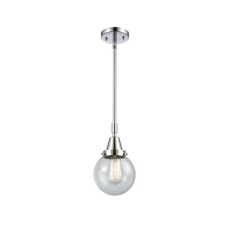 Innovations Lighting 447-1S-11-6 Beacon Pendant Beacon 6" Wide Mini - Polished Chrome / Seedy