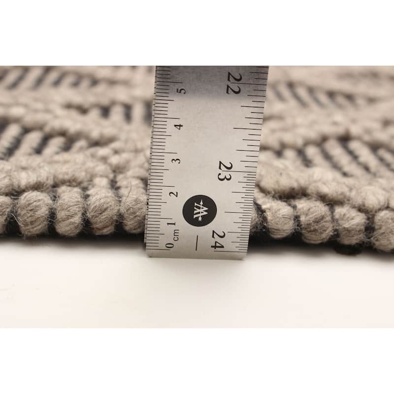 ECARPETGALLERY Braid weave Sienna Taupe Wool Rug - 5'3 x 7'6