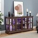 preview thumbnail 89 of 106, GDFStudio - Traditional Storage Curio Cabinet with Tempered Glass Doors and Lighted Display