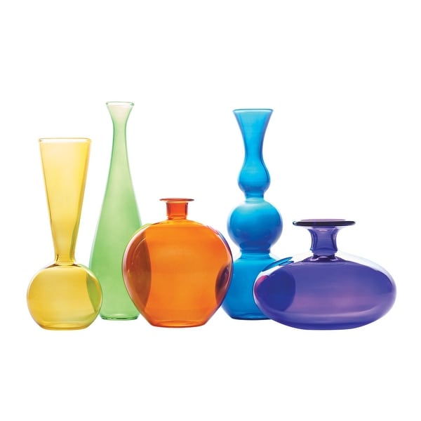 Art & Artifact Colorful Modern Glass Vases Collection Set of 5