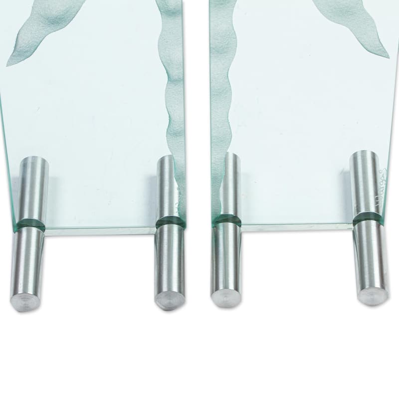 Novica Handmade Mirror Suns Glass Candleholders (Pair)