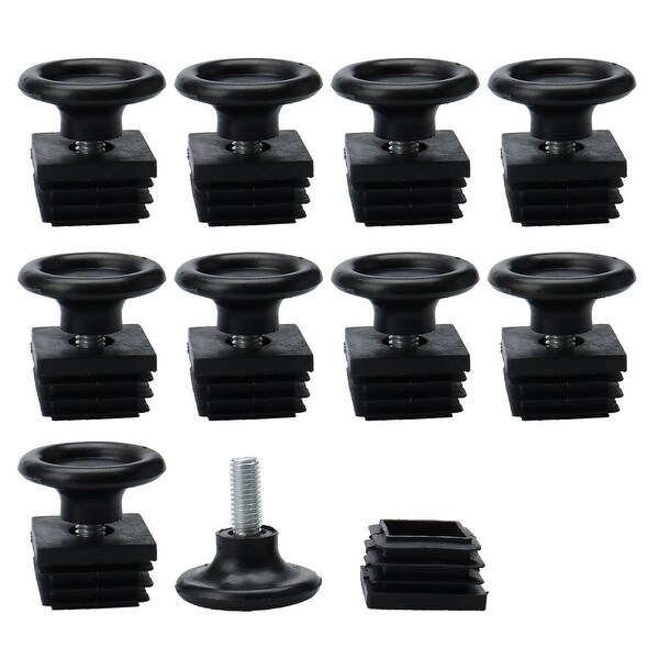 Adjustable Leveling Feet 30 x 30mm Tube Inserts Furniture Desk Glide 10 Sets