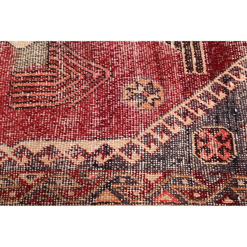 ECARPETGALLERY Hand-knotted Antalya Vintage Dark Red Wool Rug - 4'7 x 6'4