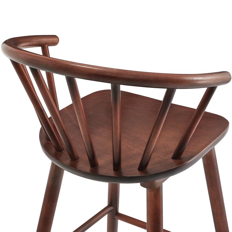 Set of 3 Counter Height 30.in Bar Stools with Spindle Back and Solid Wood Frame Chairs for for Kitchen Island